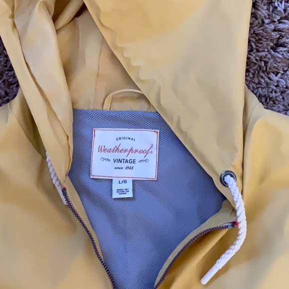 Yellow Hooded Women's Rain Jacket - Picture 3 of 4